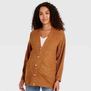 Ingrid & Isabel Tan Button-Up Cardigan